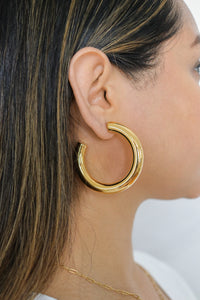 Ariana Hoops | Large | 18K Gold Plated