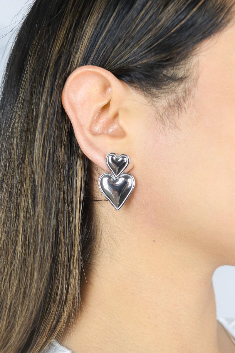 Valentina Heart Earrings | Silver – Blush & Bliss