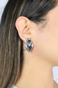 Valentina Heart Earrings | Silver