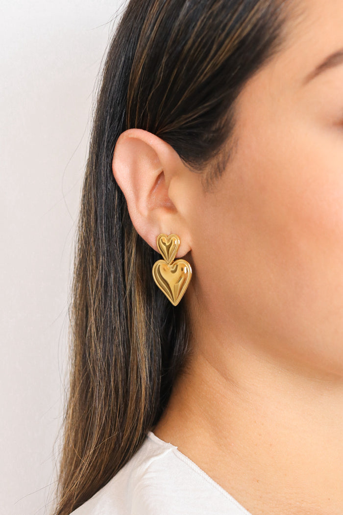 Valentina Heart Earrings | 18K Gold Plated