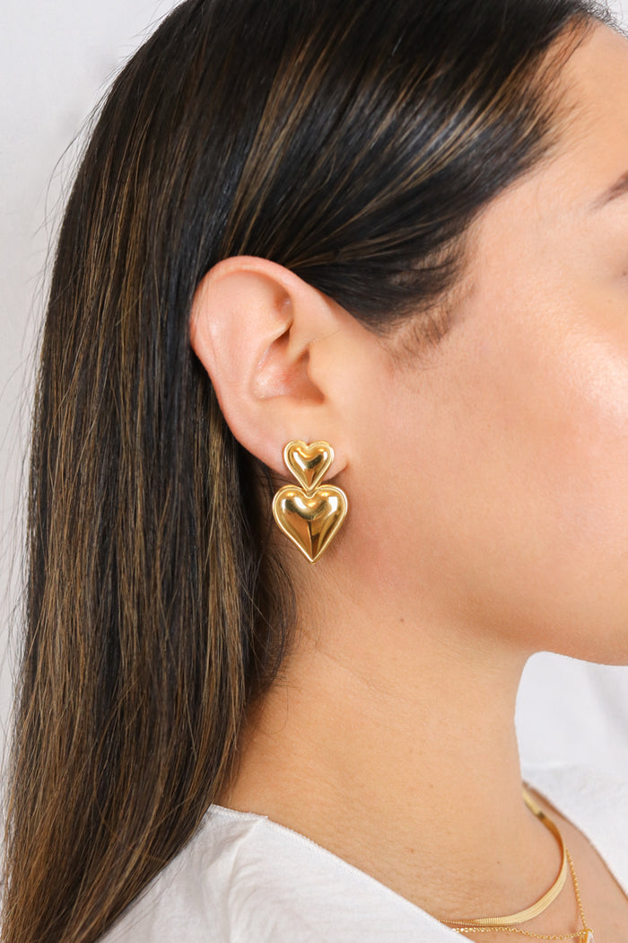 Valentina Heart Earrings | 18K Gold Plated