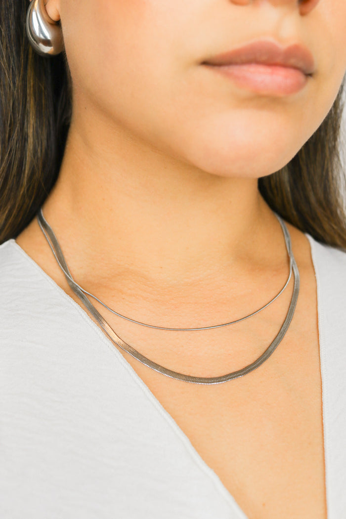 Elisa Layered Necklace | Silver