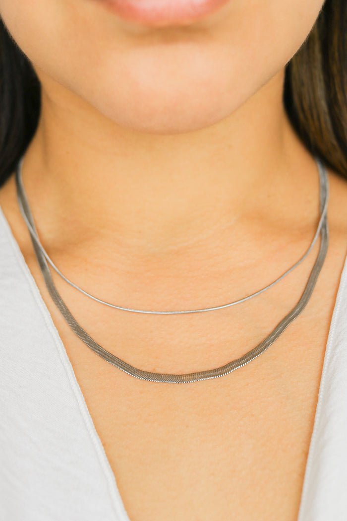Elisa Layered Necklace | Silver
