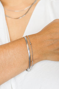 Claire Layered Bracelet  | PVD Silver