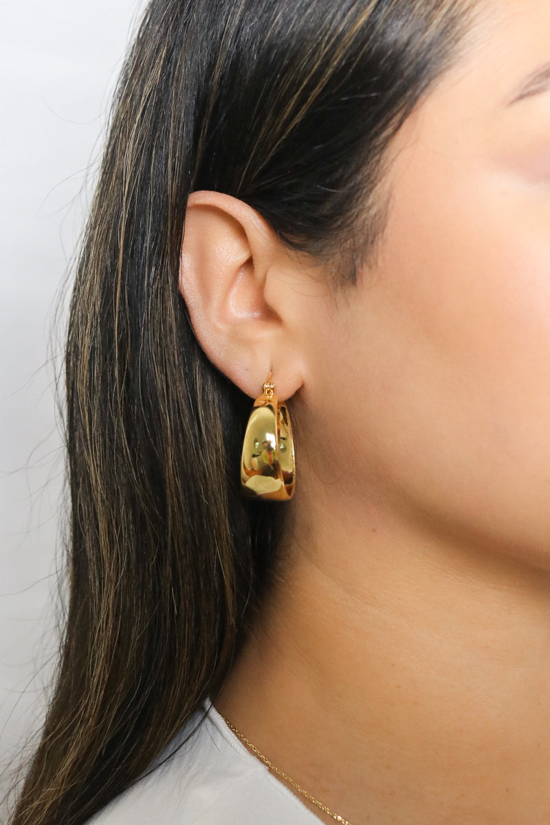 Alice Flat Hoops | 18K Gold Plated