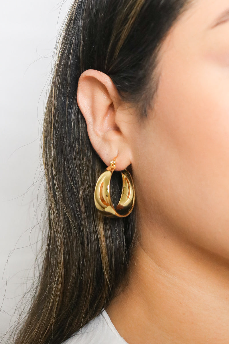 Alice Flat Hoops | 18K Gold Plated