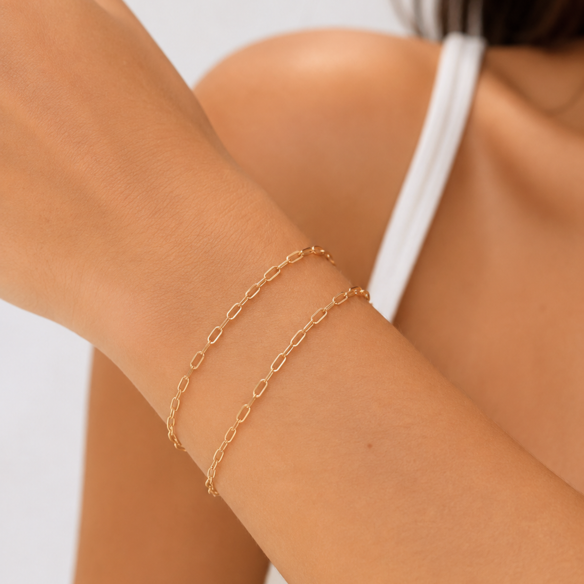 Ciara Dainty Paperclip Bracelet