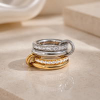 Giselle CZ Double Band Ring | Silver