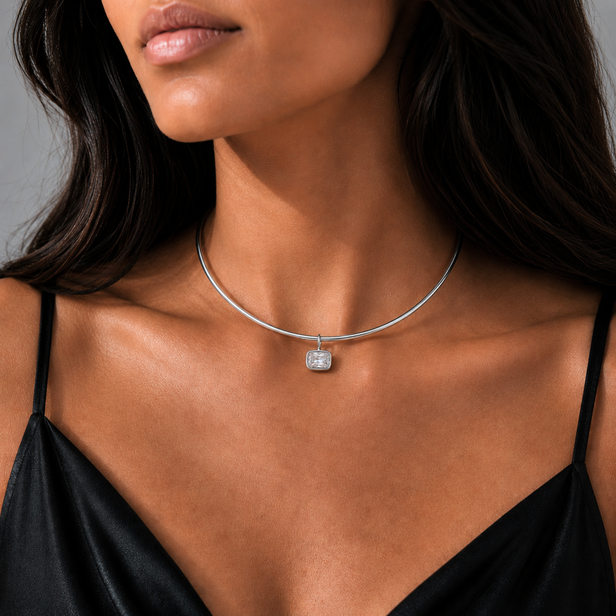 Sofia Bezel Choker | Silver