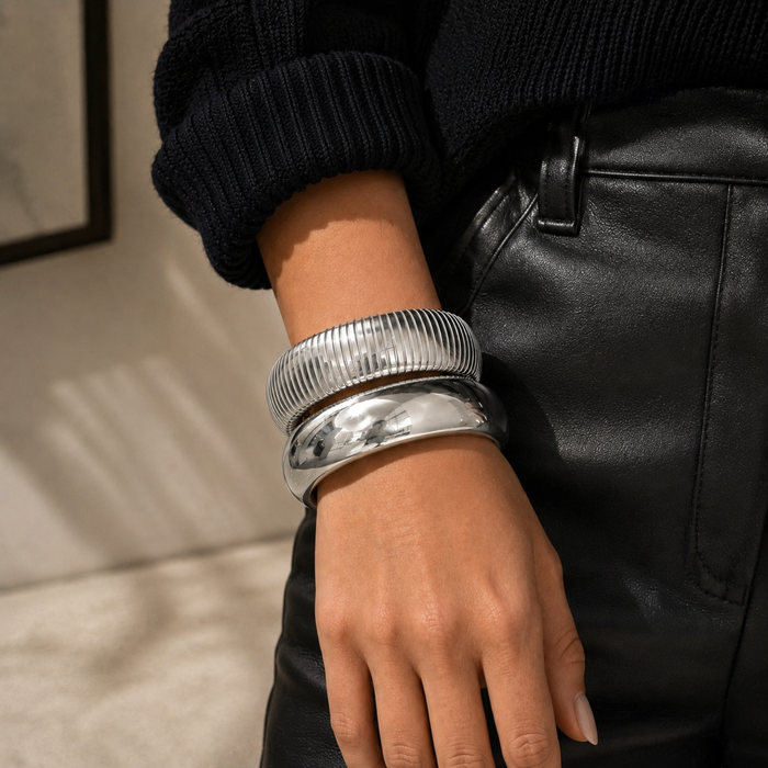 Cleo Silver Bangle