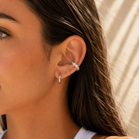 Jade CZ Ear Cuff | Silver