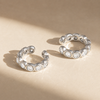 Jade CZ Ear Cuff | Silver