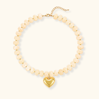 Ivory Heart Bead Necklace