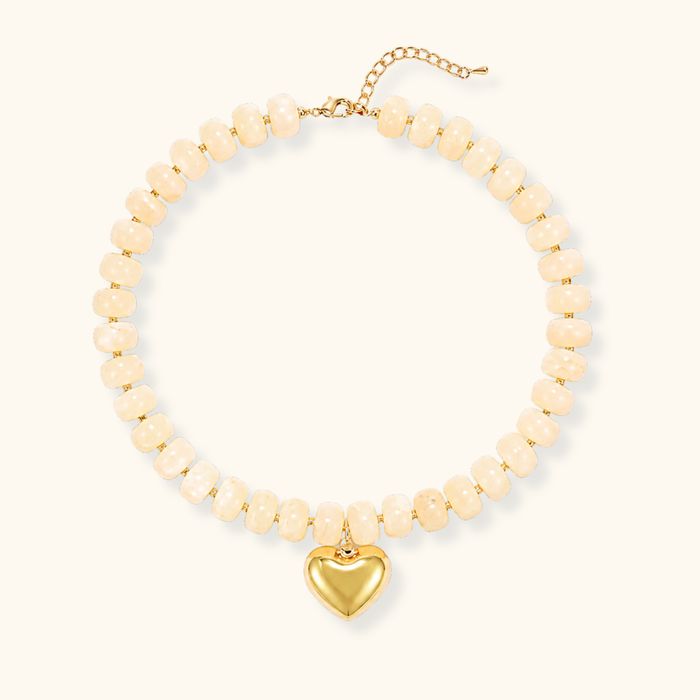 Ivory Heart Bead Necklace