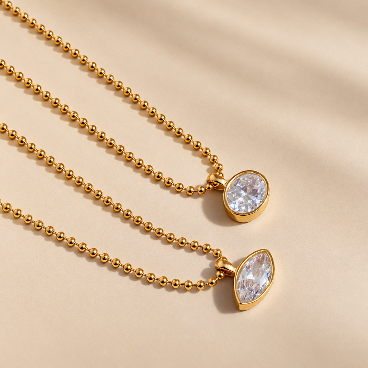 Noemi Bead Marquise Necklace