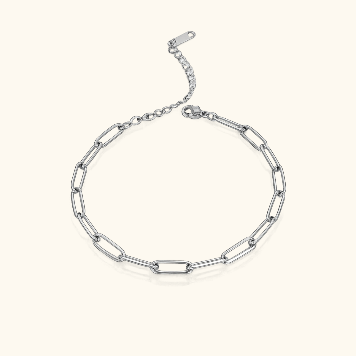 Ciara Medium Paperclip Bracelet Silver