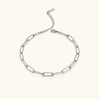 Ciara Medium Paperclip Bracelet Silver