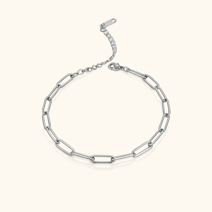 Ciara Medium Paperclip Bracelet Silver