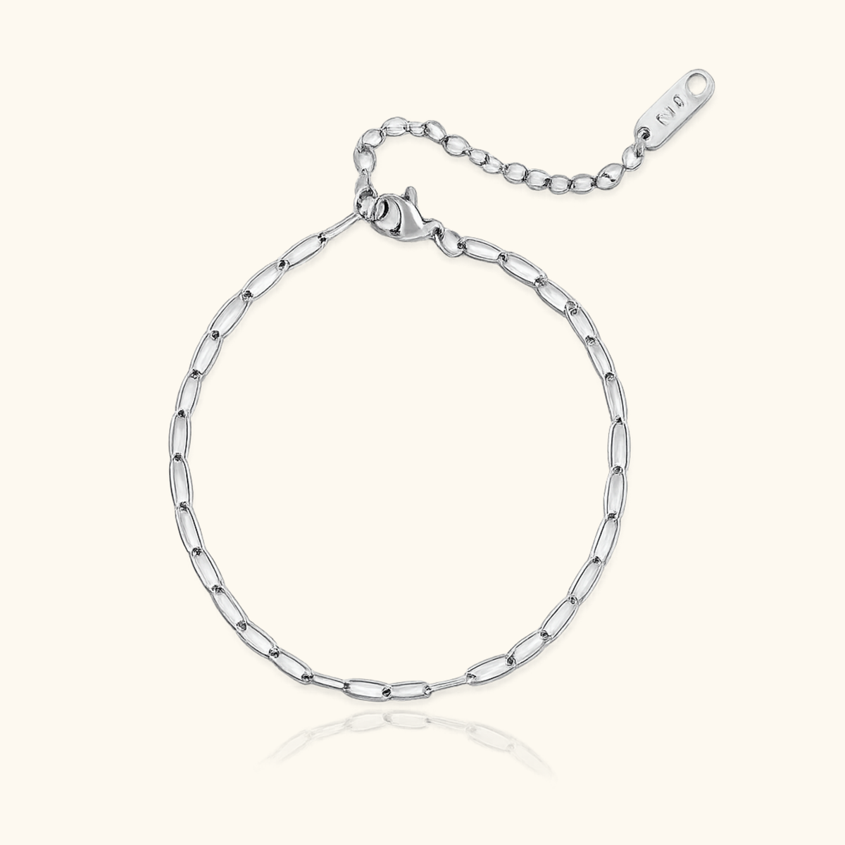 Ciara Dainty Paperclip Bracelet | Silver