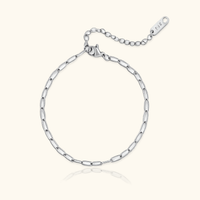 Ciara Dainty Paperclip Bracelet | Silver
