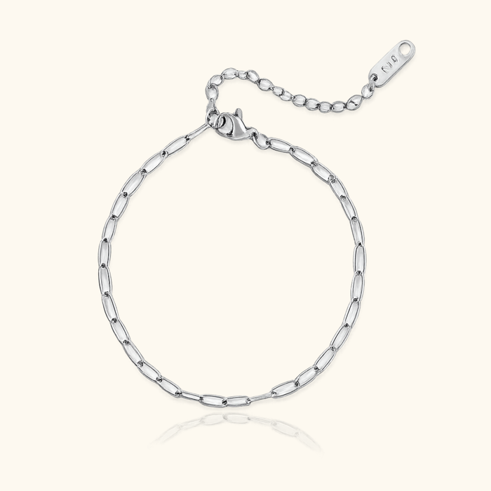 Ciara Dainty Paperclip Bracelet | Silver