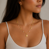 Nia Starfish Pearl Charm Necklace