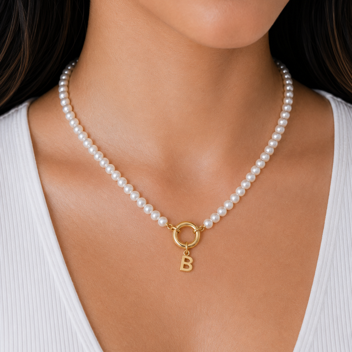 Kate Charm Pearl Necklace
