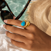 Soleil Chunky Turquoise Ring | Adjustable