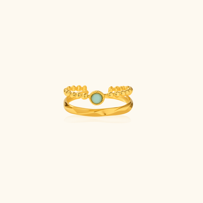 Palma Turquoise Stacked Ring | Adjustable