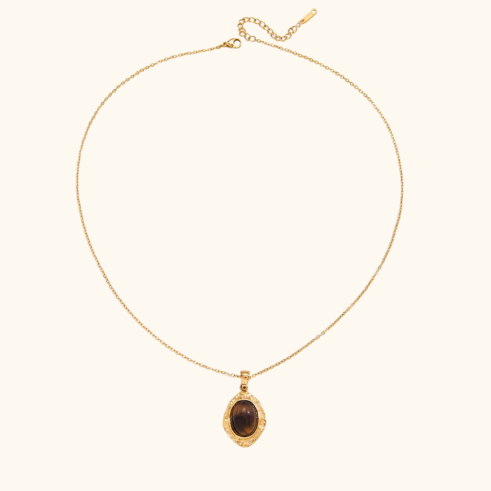 Corinne Oval Stone Necklace