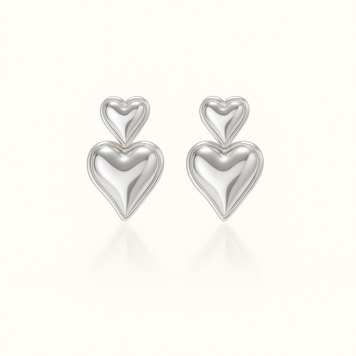 Valentina Heart Earrings | Silver