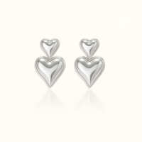Valentina Heart Earrings | Silver