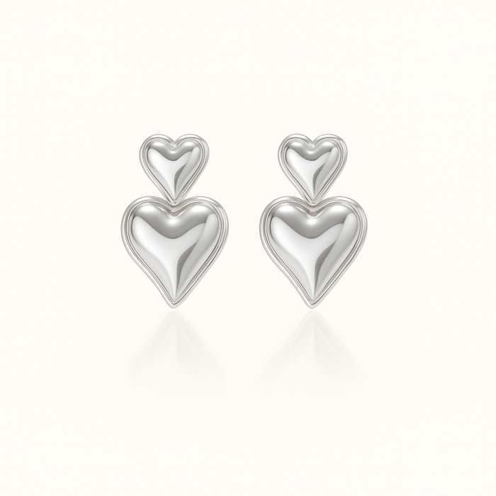 Valentina Heart Earrings | Silver