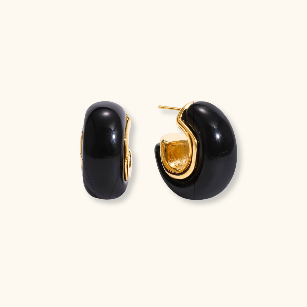 Amaya Black Mini Hoop Earrings