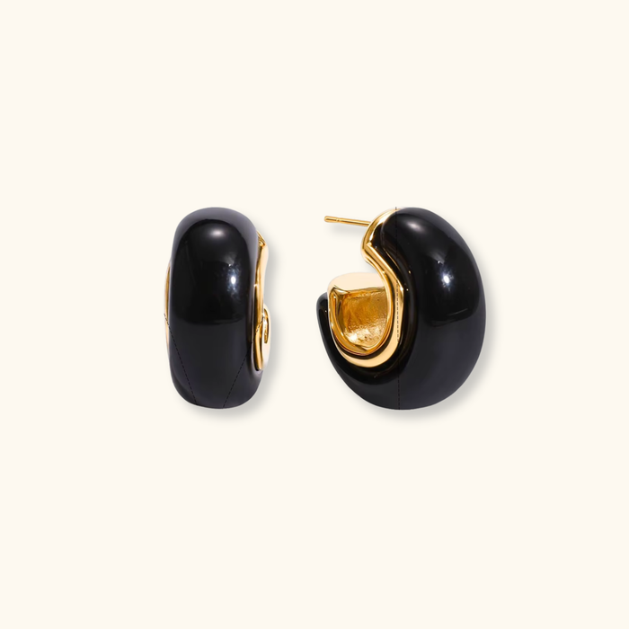 Amaya Black Mini Hoop Earrings
