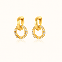 Sarai Zircon Double Hoop Earrings