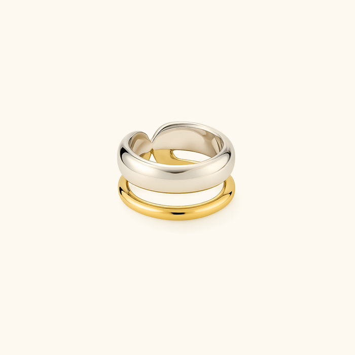 Aubrey Mixed-Metal Stacked Ring