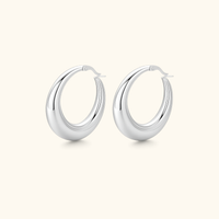 Luna Crescent Hoops | Silver
