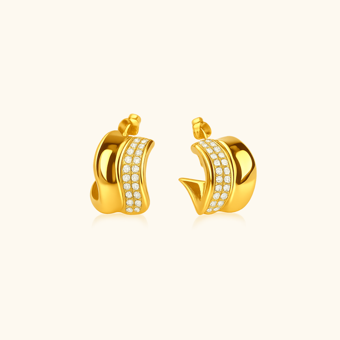 Whitney Wavy CZ Earrings