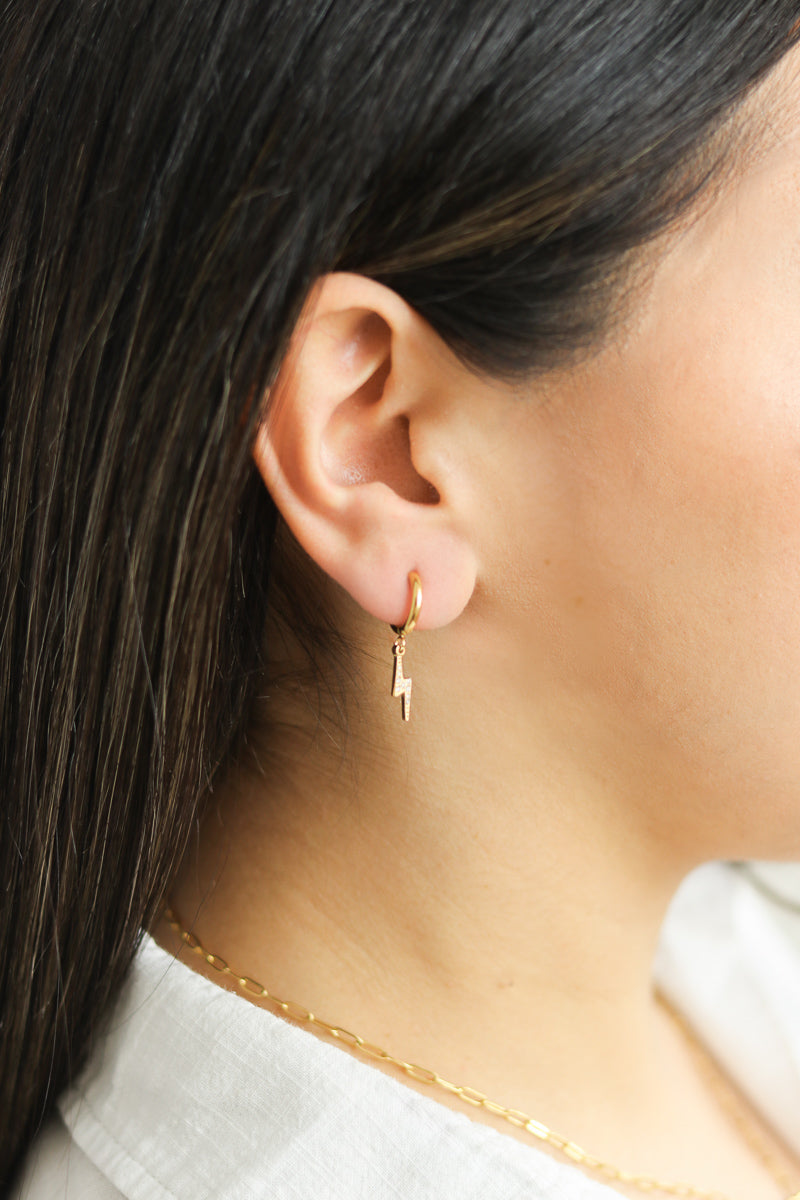 Rosalia Thunderbolt Drop Earrings | 18K Gold Plated