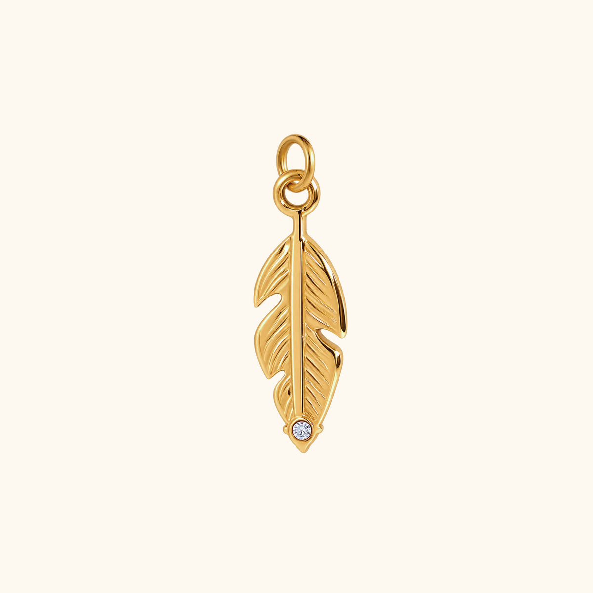 Feather CZ Charm