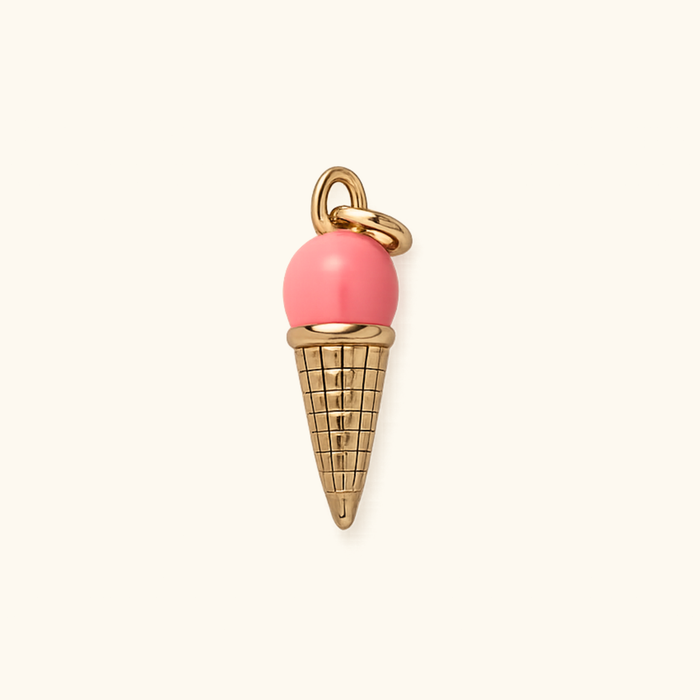 Pink Ice Cream Cone Charm