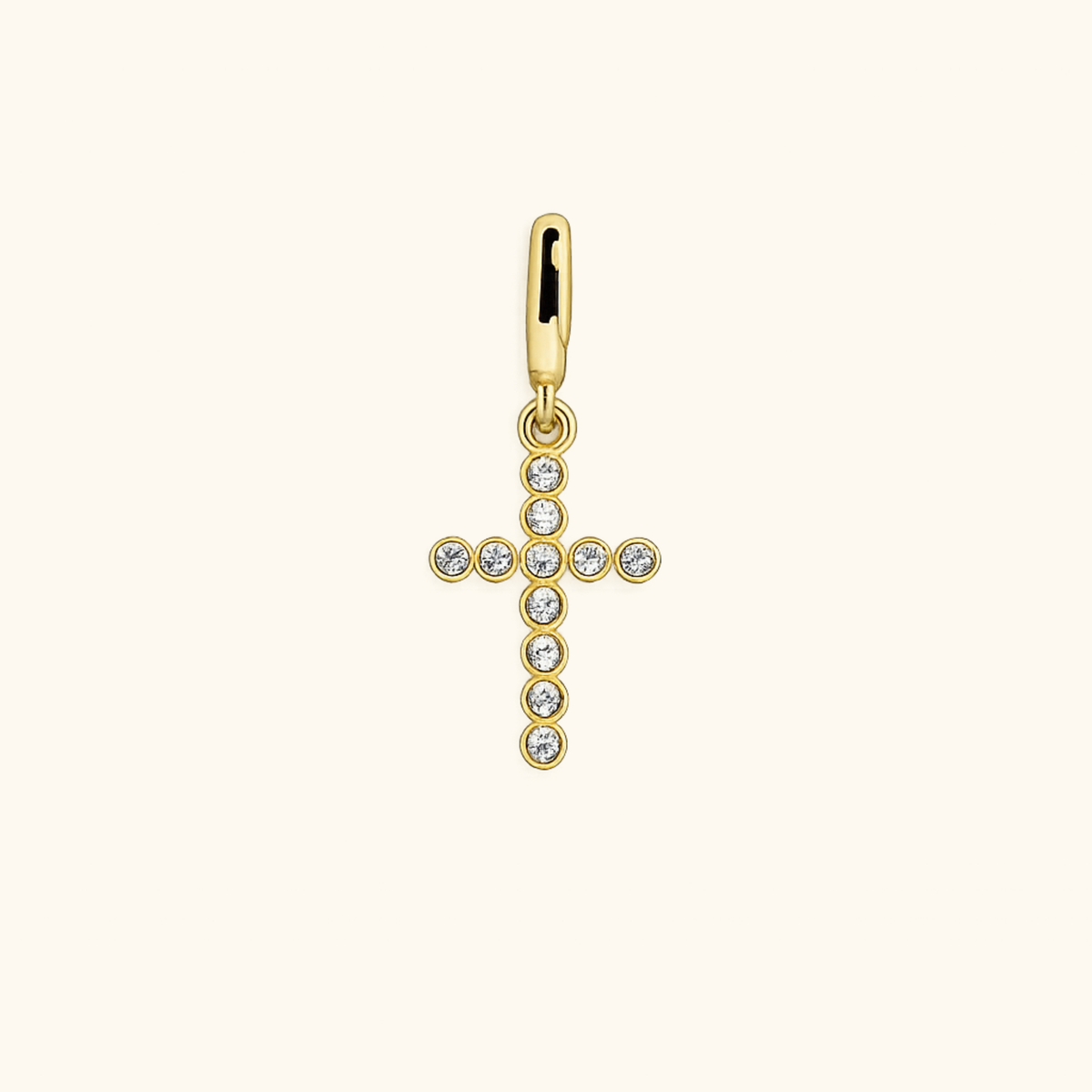 Cross Dot CZ Charm