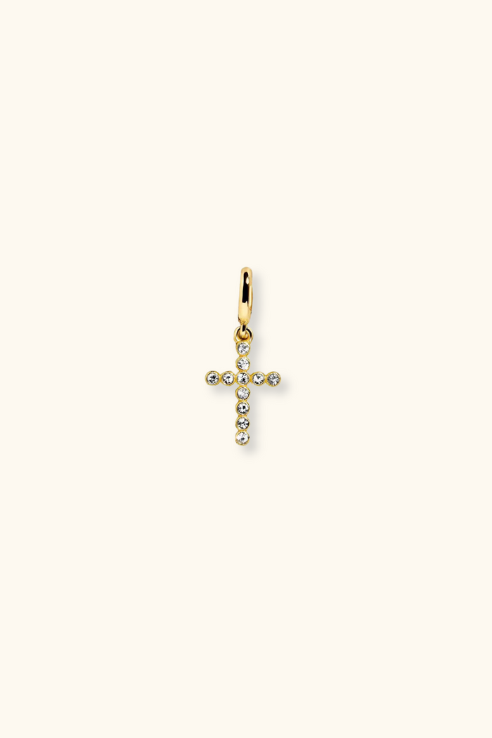 Cross Dot CZ Charm