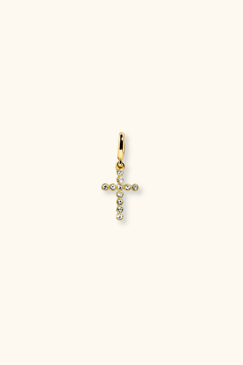 Cross Dot CZ Charm
