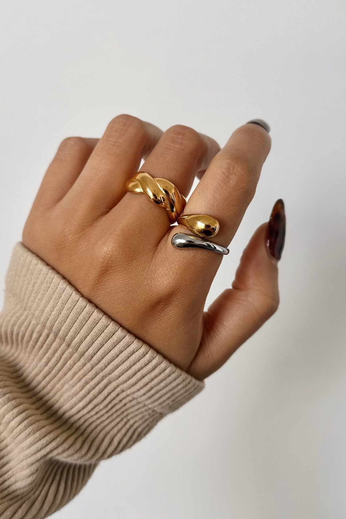 Arielle Mixed-Metal Bubble Ring | Adjustable