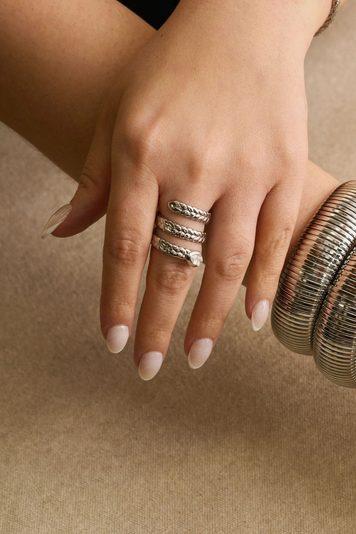 Silvia Multi-Layer Snake Ring | Silver