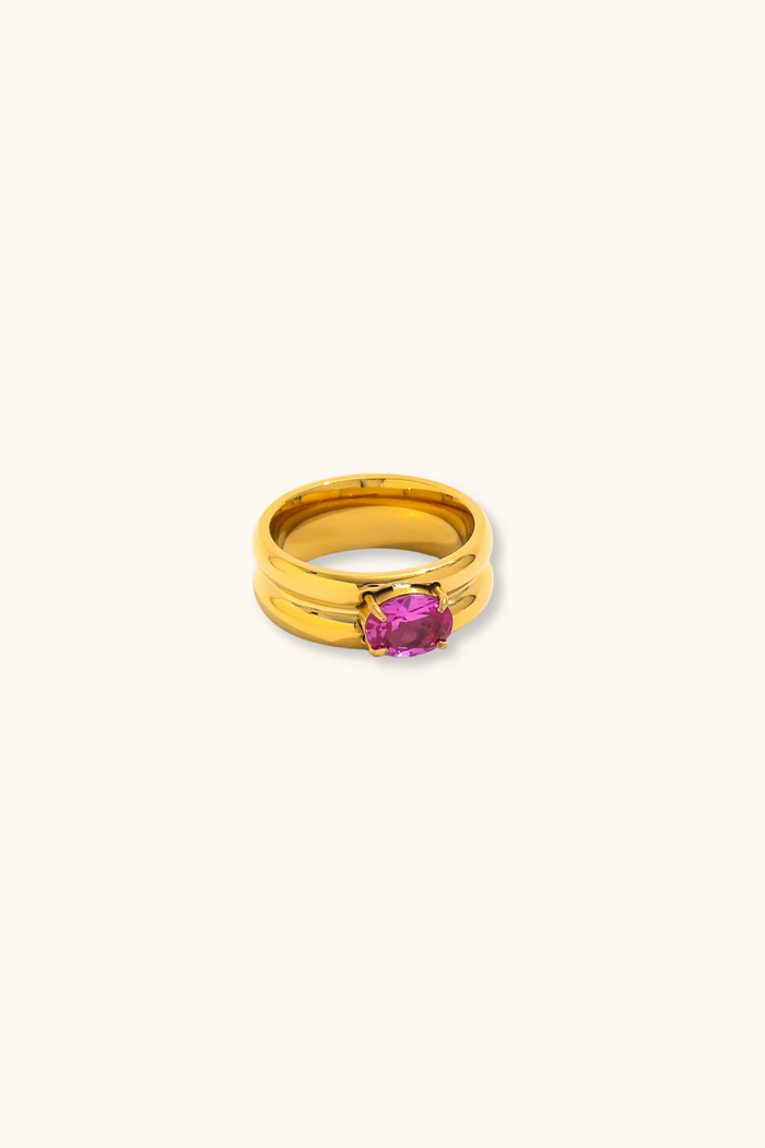 Rumi Pink CZ Ring