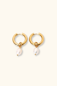 Ana Pearl Drop Earrings | 18K Gold Plated