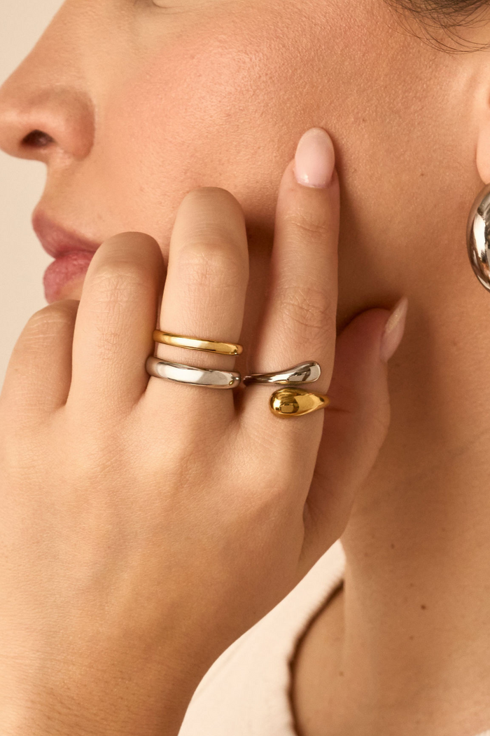 Arielle Mixed-Metal Bubble Ring | Adjustable